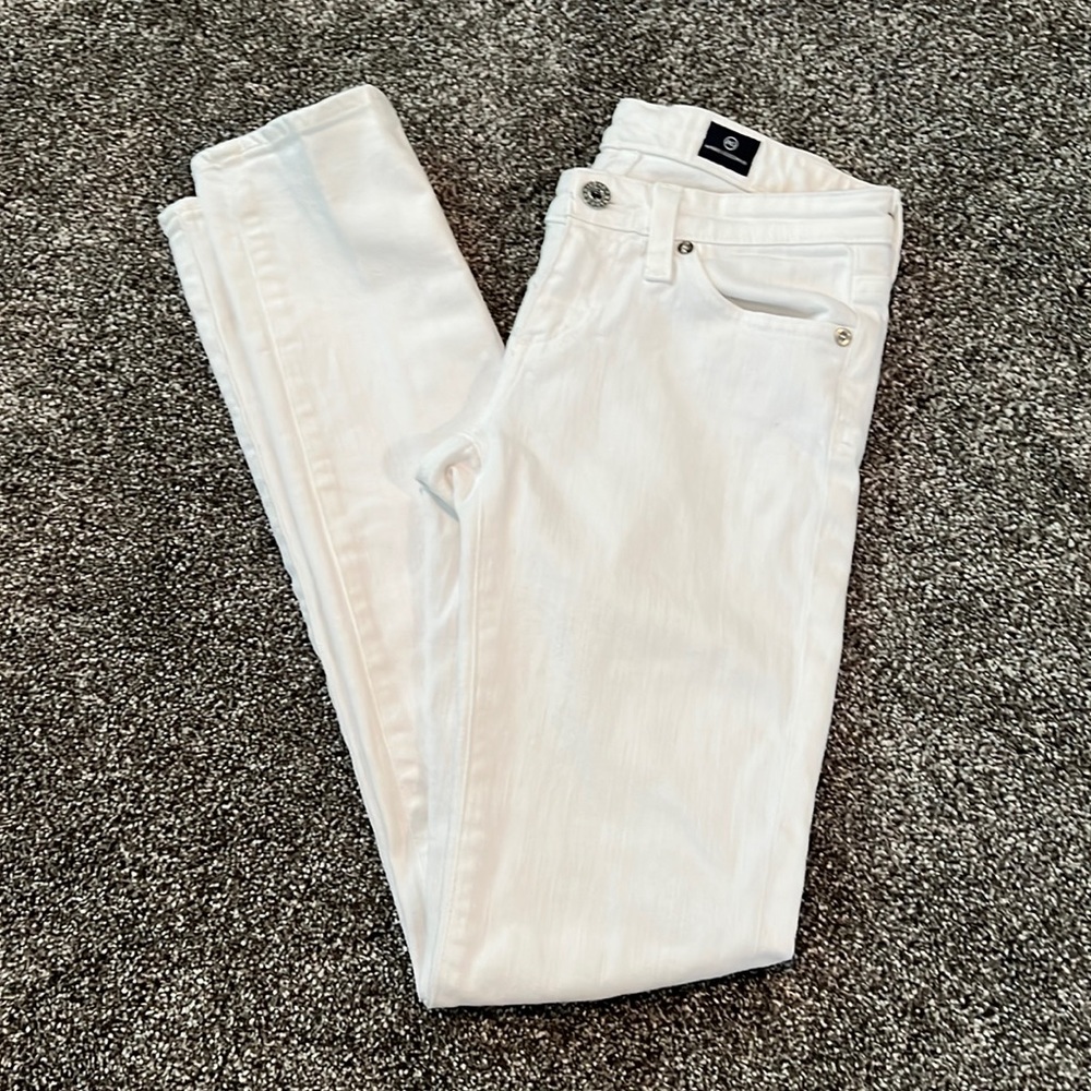 Ag Adriano Goldchmied The Stilt Cigarette Leg White Jeans